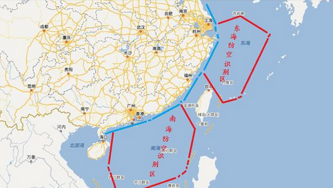 中国地形图海拔地图 去何地 中国或在南海设立防空识别区 警告勿将