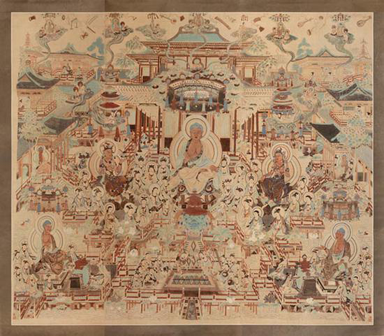 观无量寿经变(盛唐172窟,常沙娜,1946,272×300.5cm